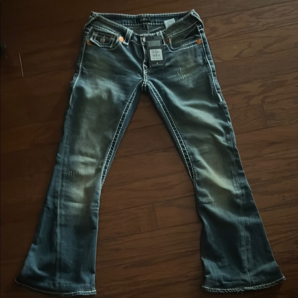 NWT True Religion Joey Low Rise Flare Wide Leg Jeans